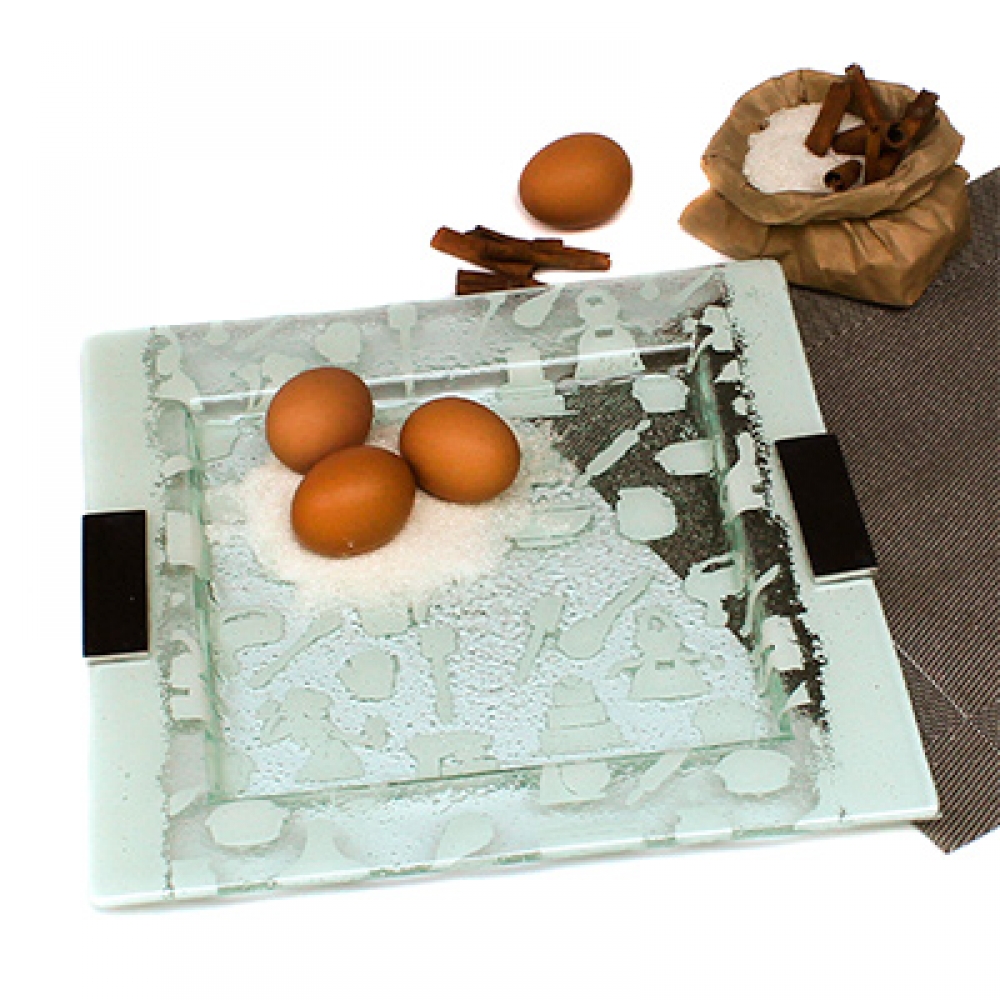 Plato cuadrado repostero