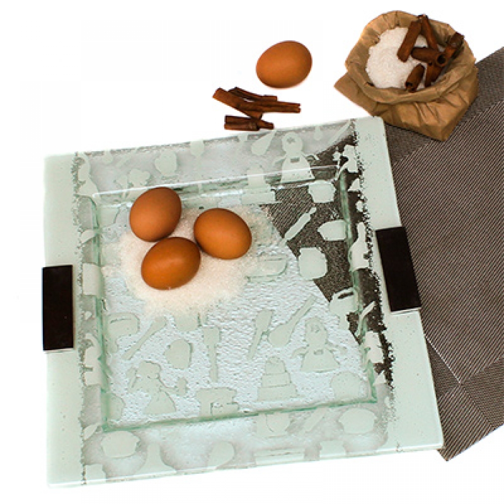 Plato cuadrado repostero