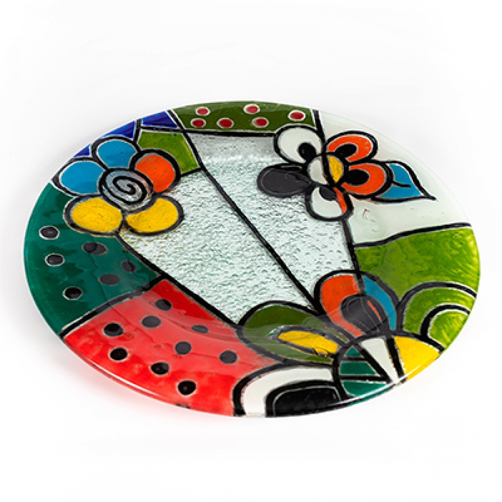 Plato circular flores