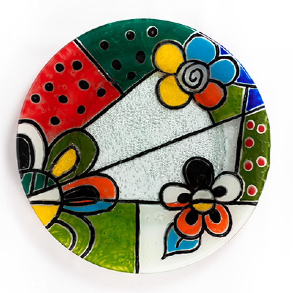 Plato circular flores