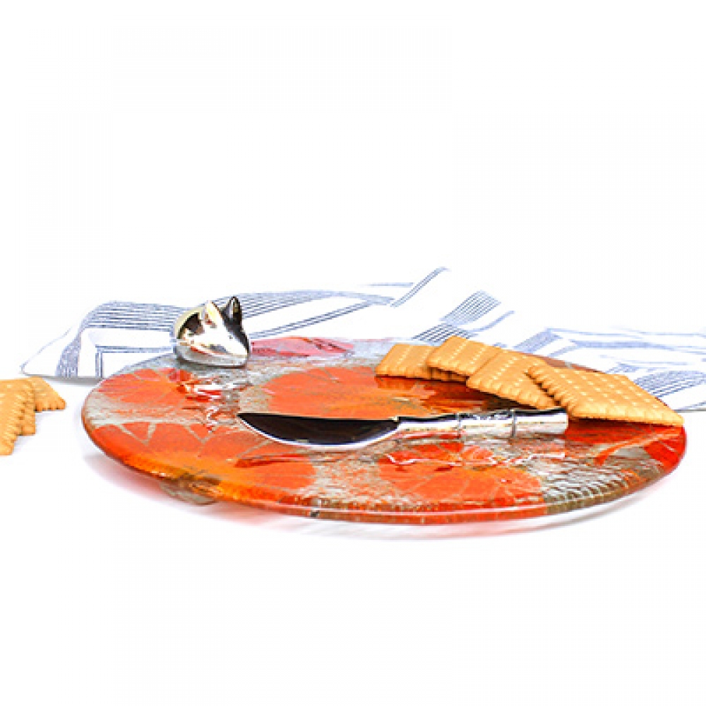 Tabla para servir hojas otonales