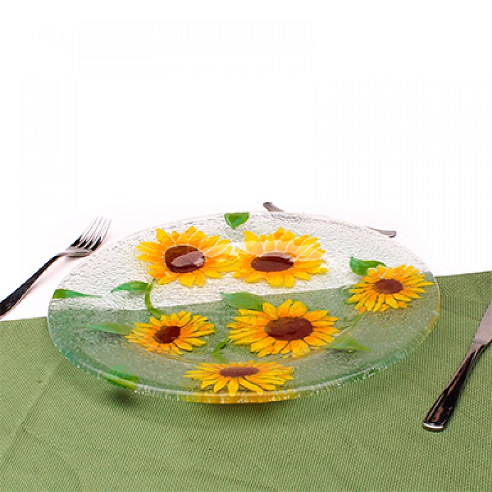 Plato circular girasoles