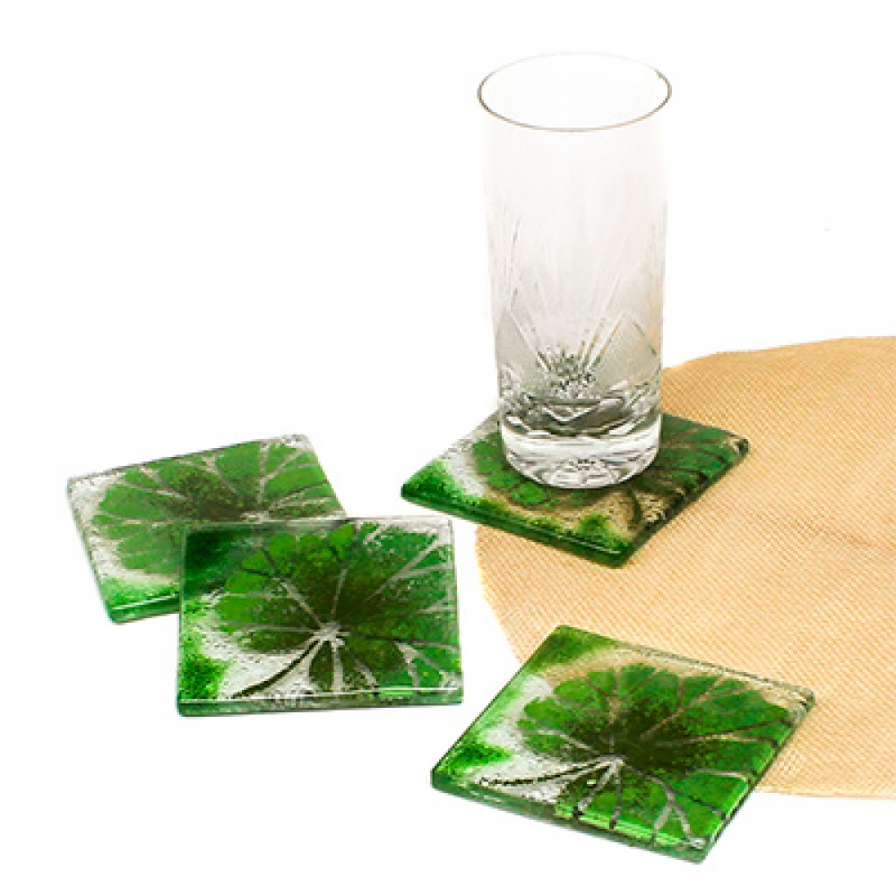 Posavasos hojas verdes