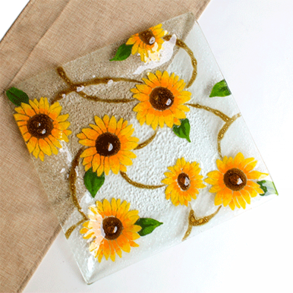 Plato volador girasoles 