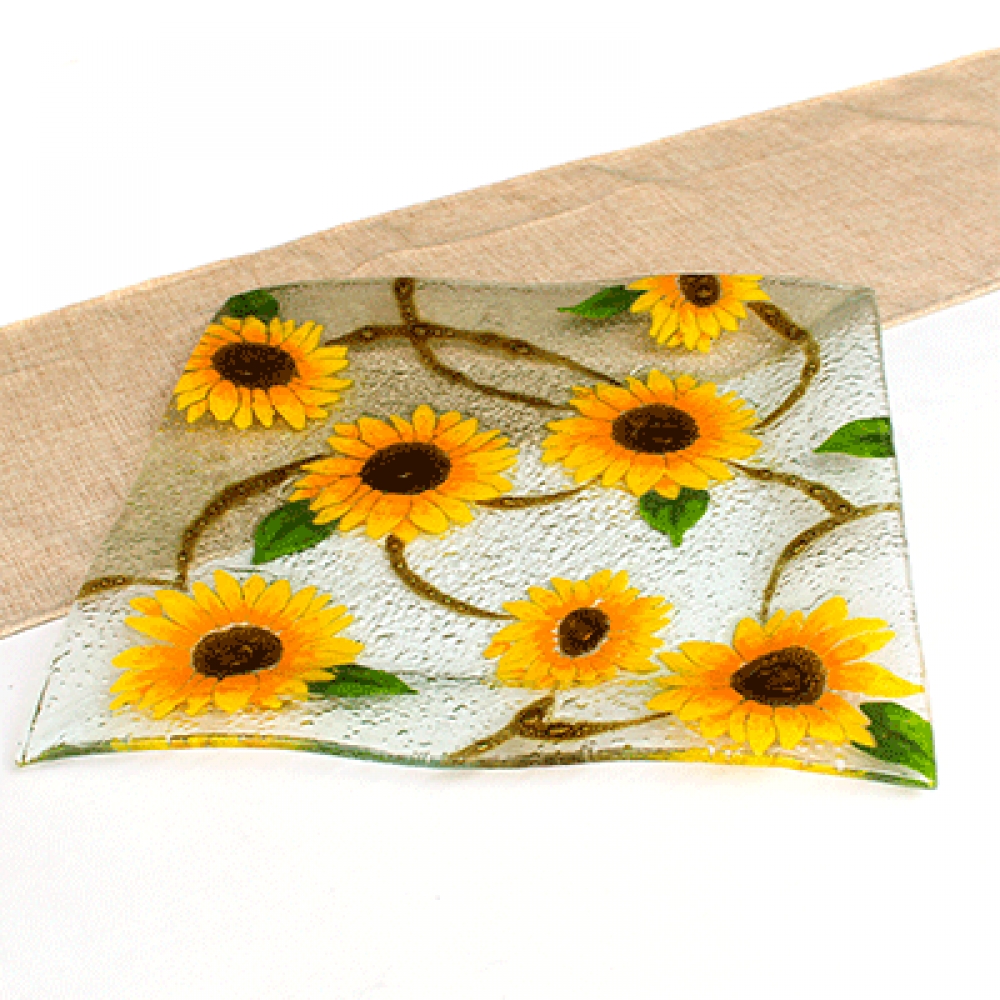 Plato volador girasoles 