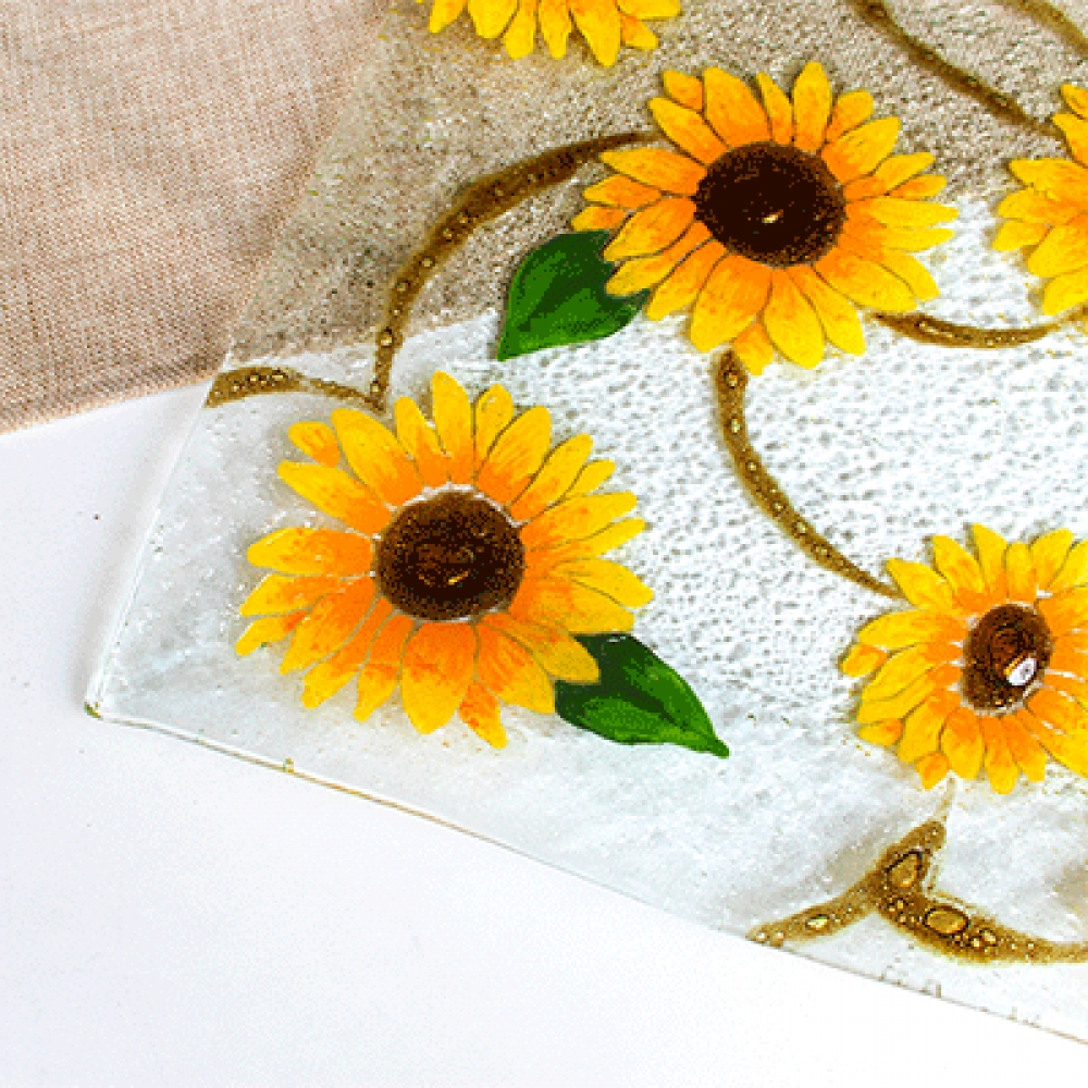 Plato volador girasoles 