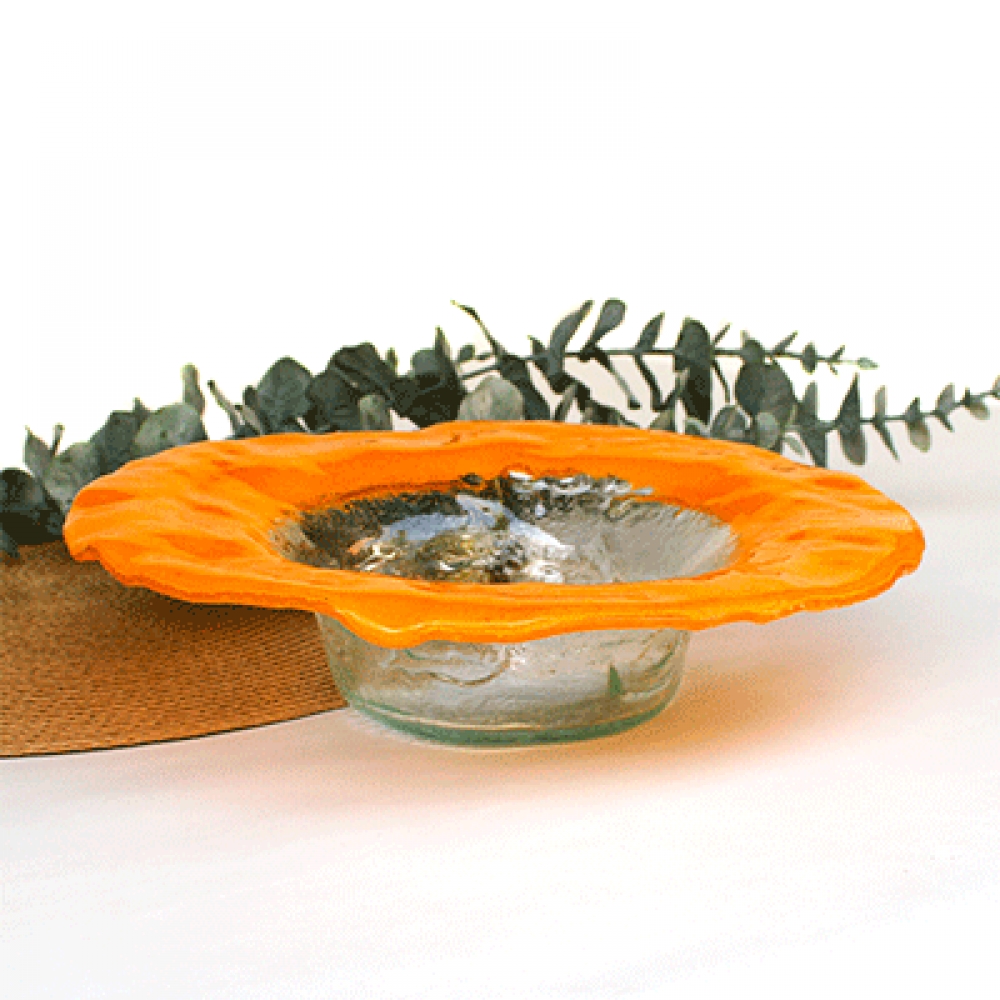 Bowl rustico borde amarillo yema