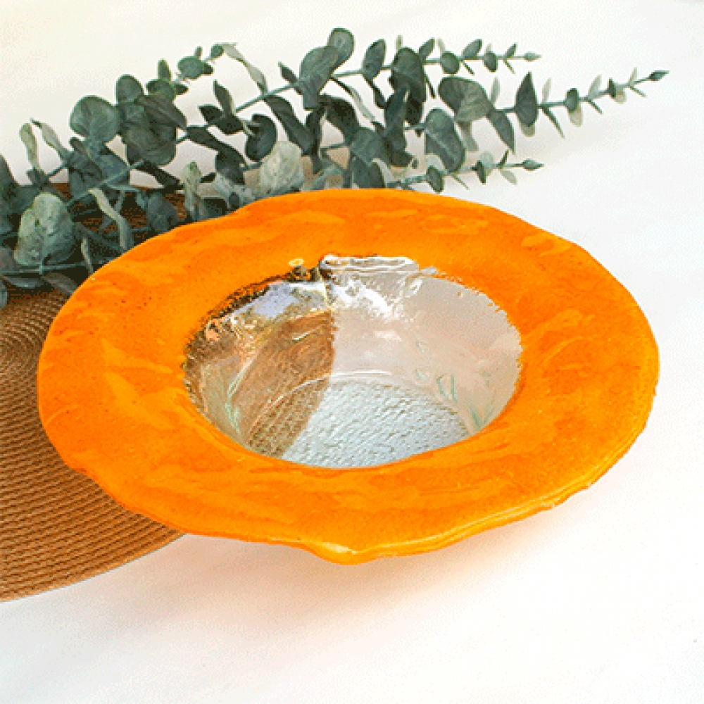 Bowl rustico borde amarillo yema