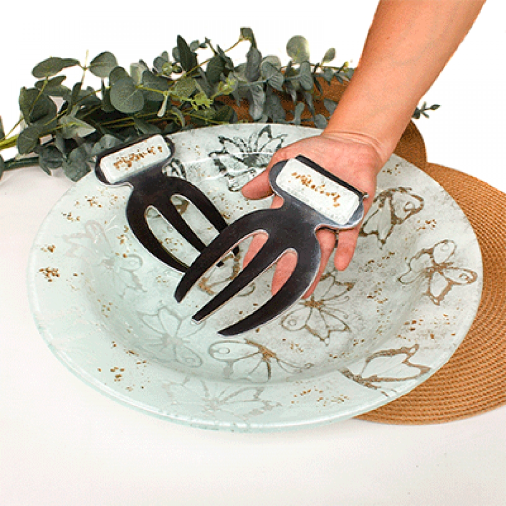 Ensaladera tinirur mariposa blanca.