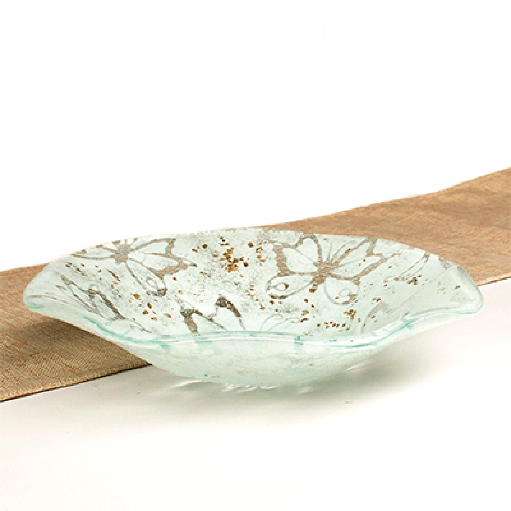 Bowl ensaladera ondas mariposa blanca