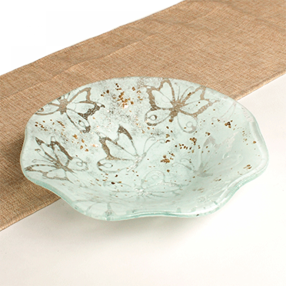 Bowl ensaladera ondas mariposa blanca