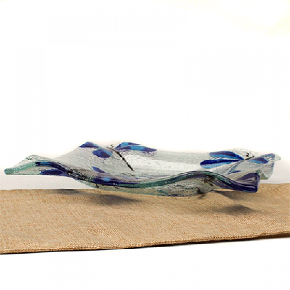 Plato decorativo libélula azul