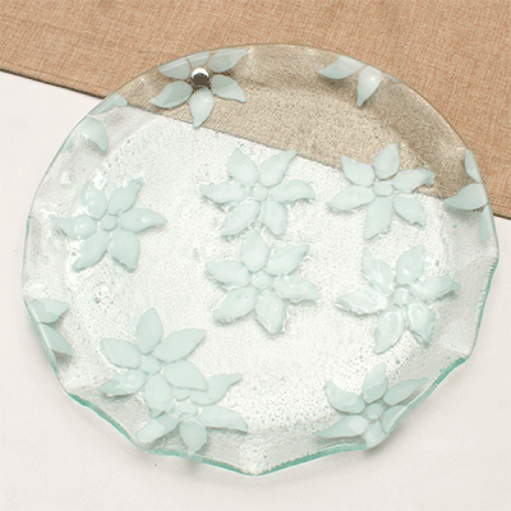 Porta tortas encaje flor blanca