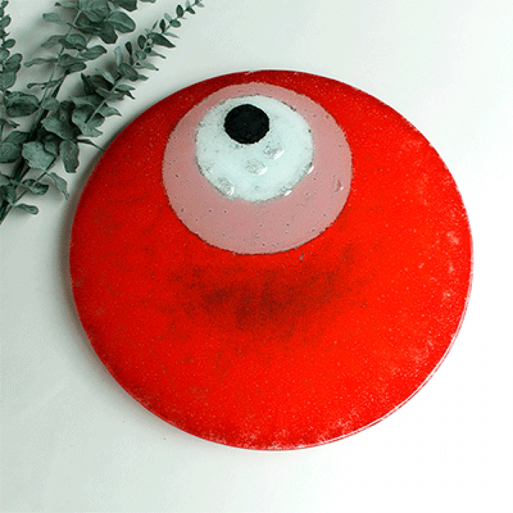 Cuadro circular ojo turco rojo