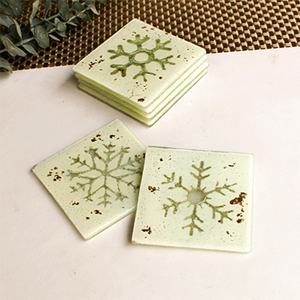Posavasos estrella navidad blancos