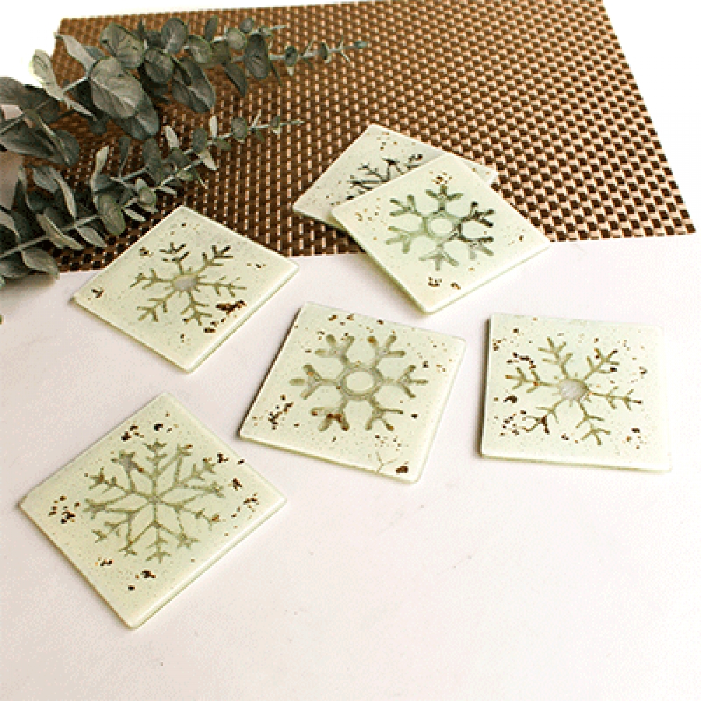 Posavasos estrella navidad blancos