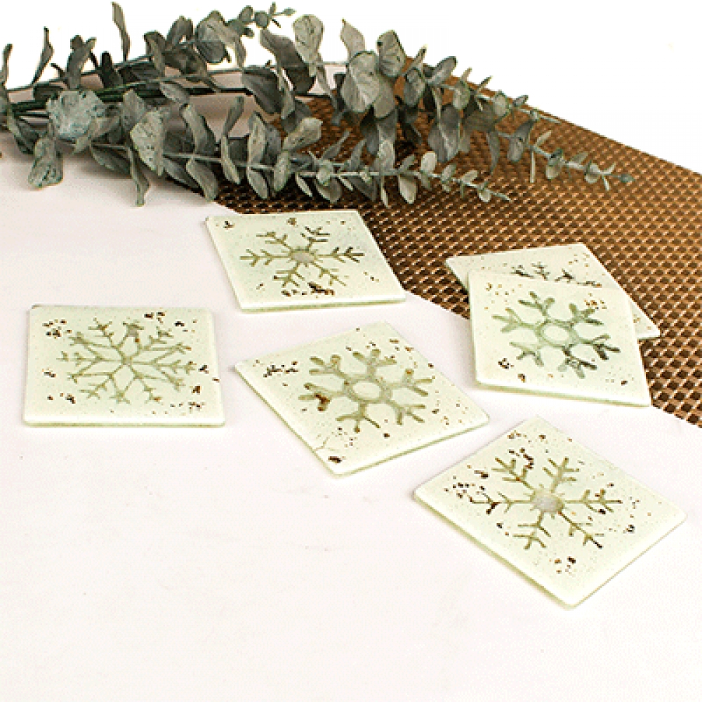 Posavasos estrella navidad blancos