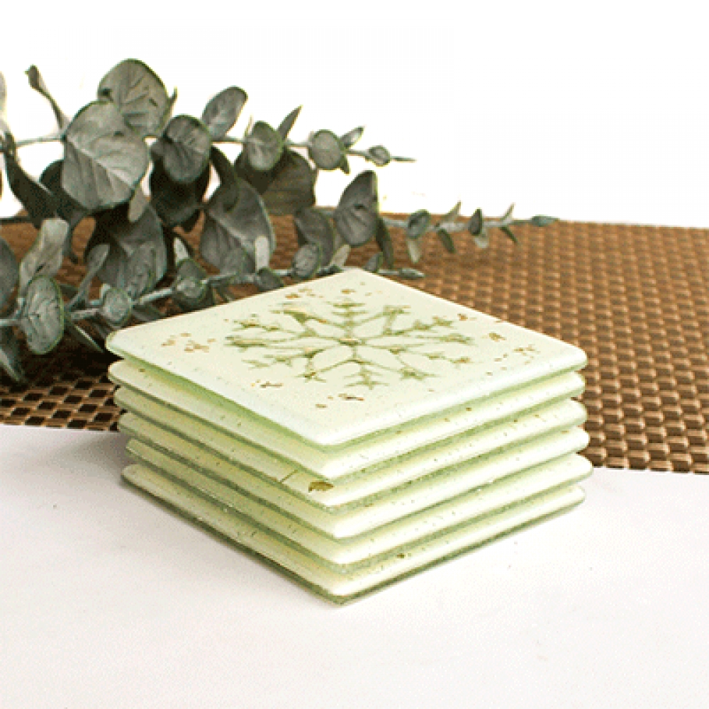 Posavasos estrella navidad blancos