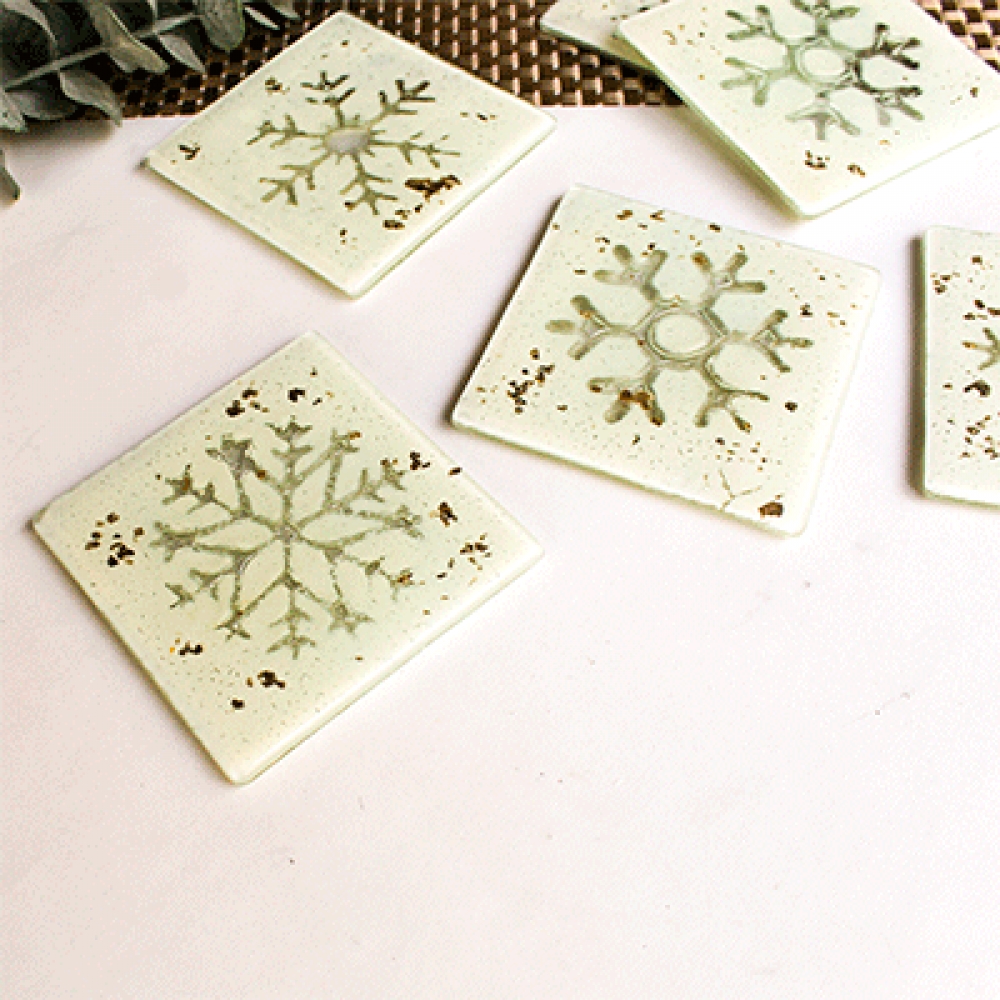 Posavasos estrella navidad blancos