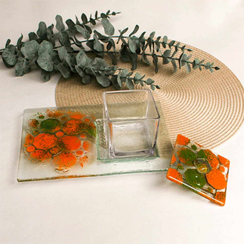 Fuente con recipiente multiusos rumi naranja