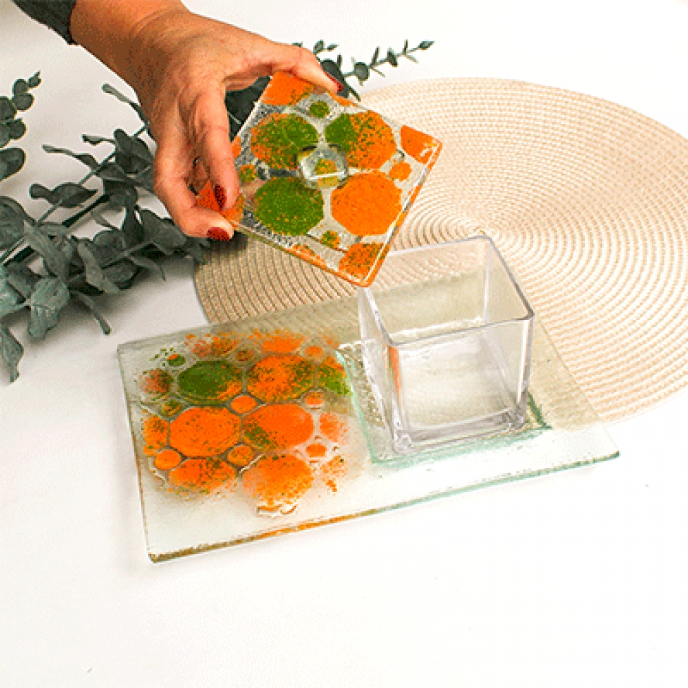 Fuente con recipiente multiusos rumi naranja