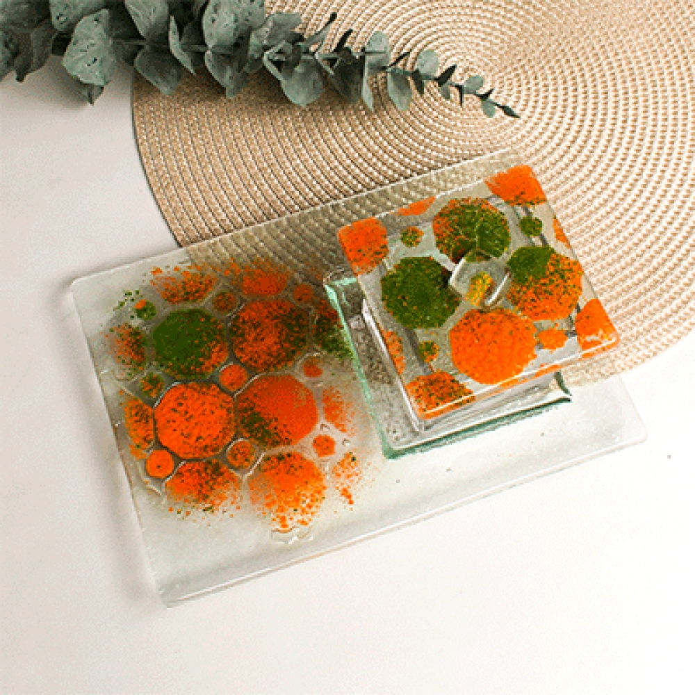 Fuente con recipiente multiusos rumi naranja