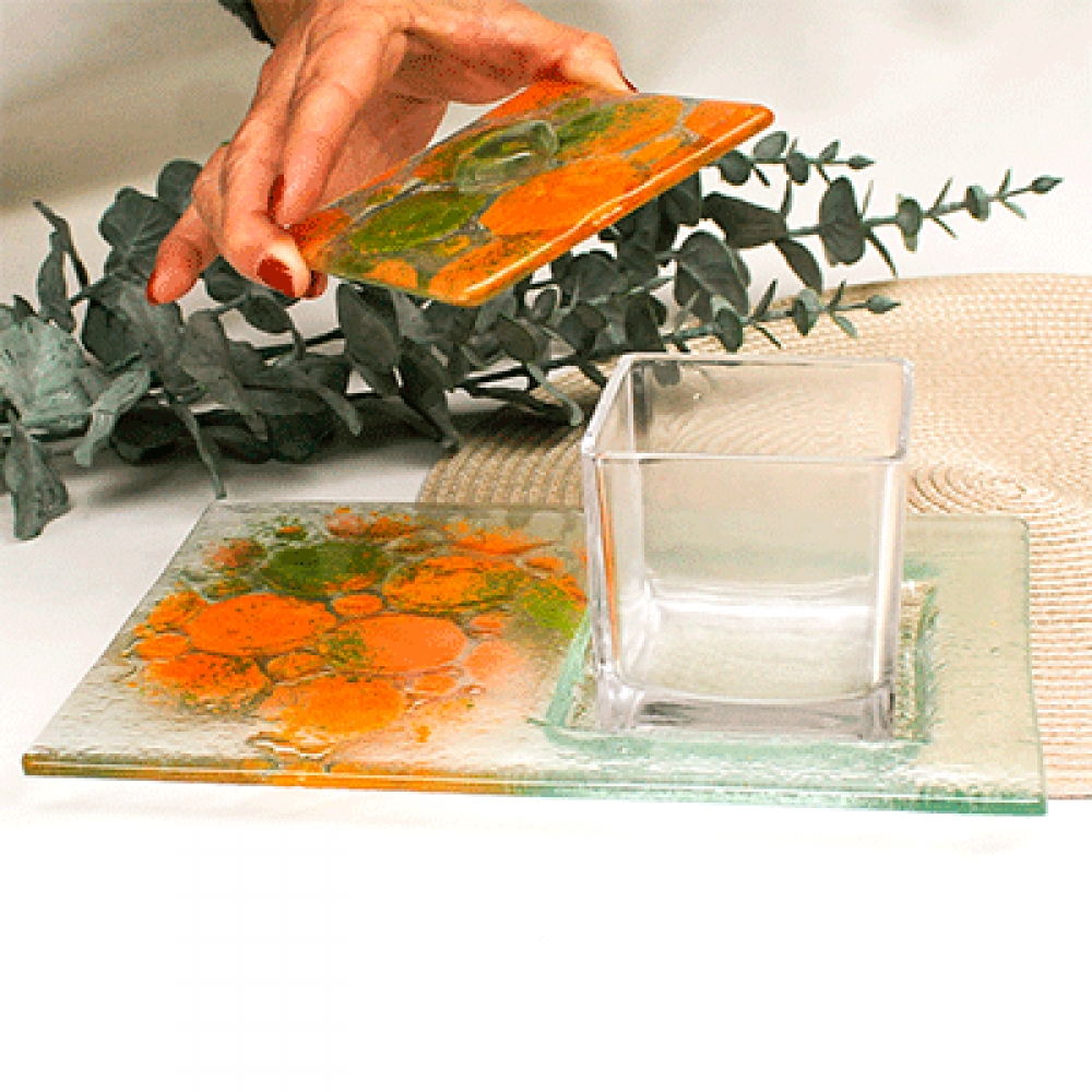 Fuente con recipiente multiusos rumi naranja