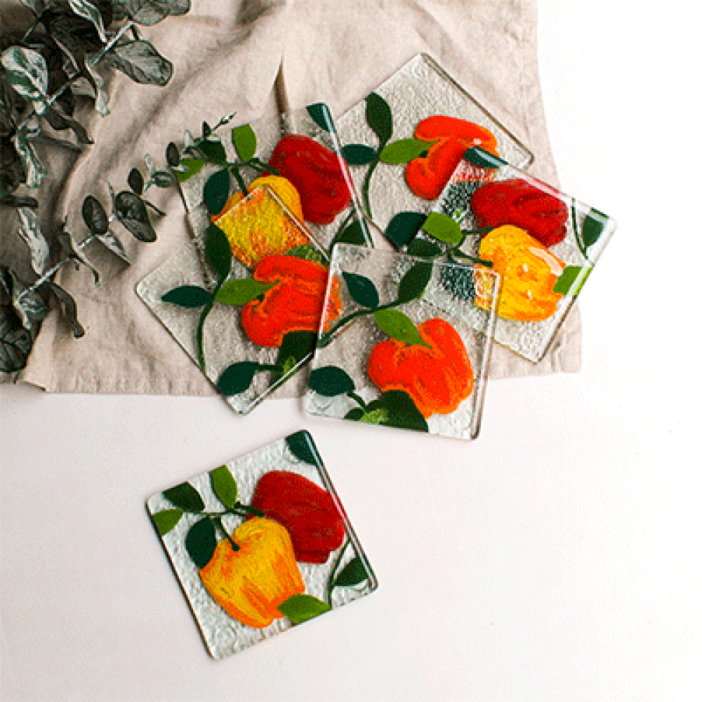 Posavasos pimientos coloridos