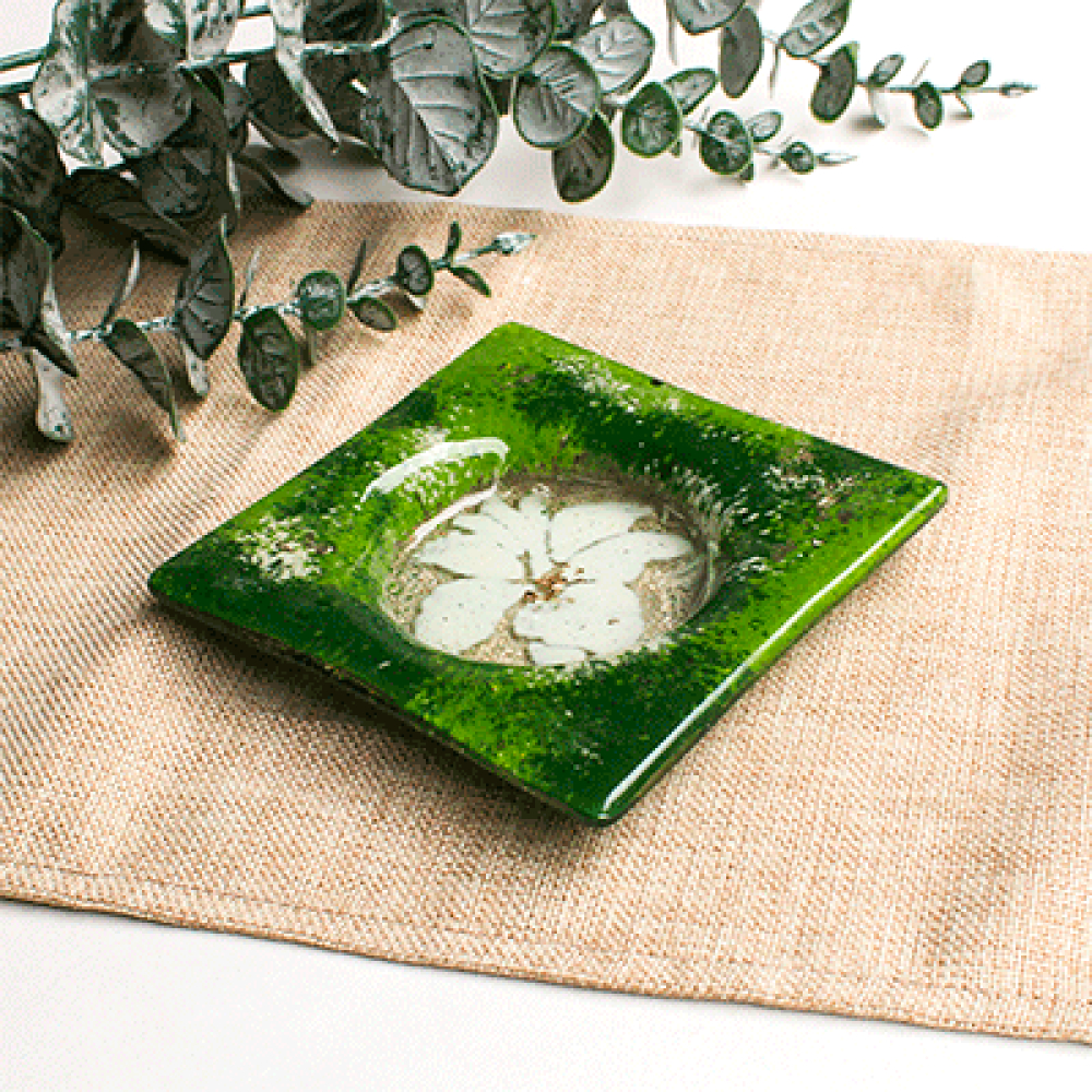 Platito multiusos flor verde