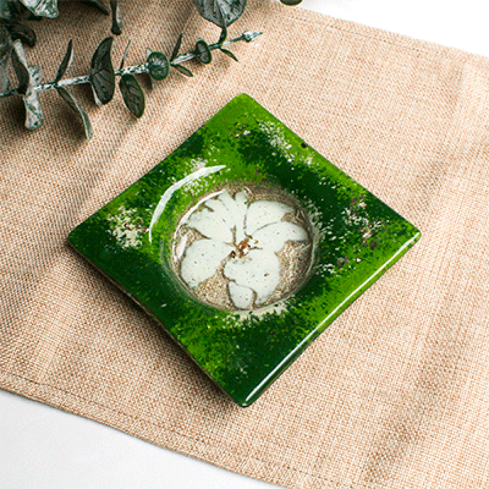 Platito multiusos flor verde