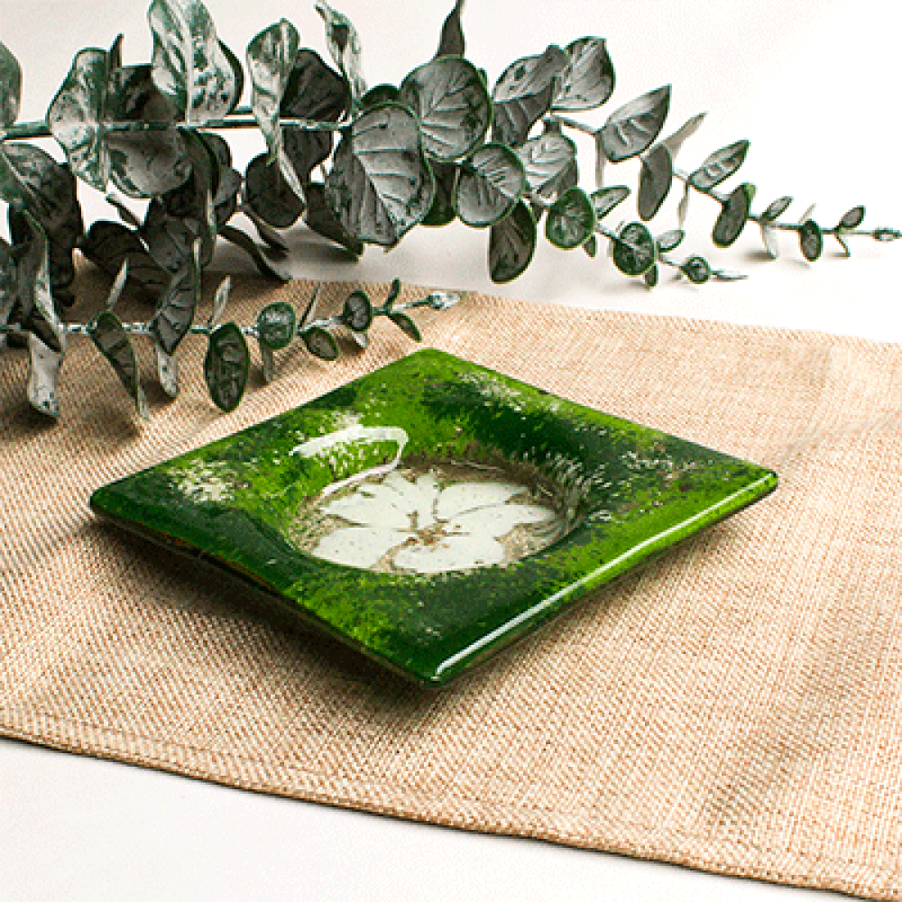 Platito multiusos flor verde