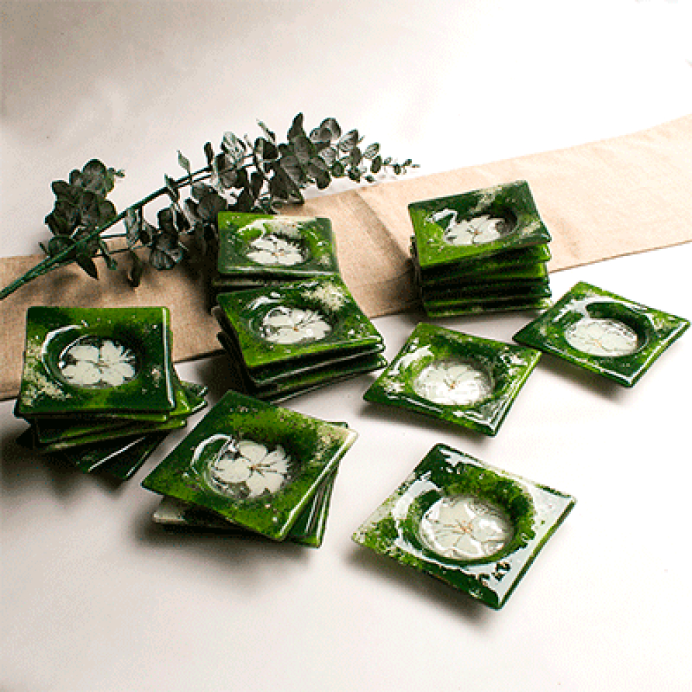 Platito multiusos flor verde