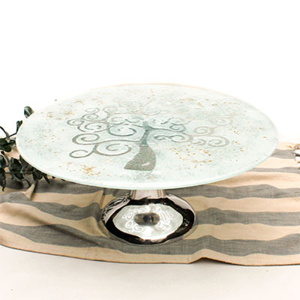 porta tortas &aacute;rbol de la vida blanco