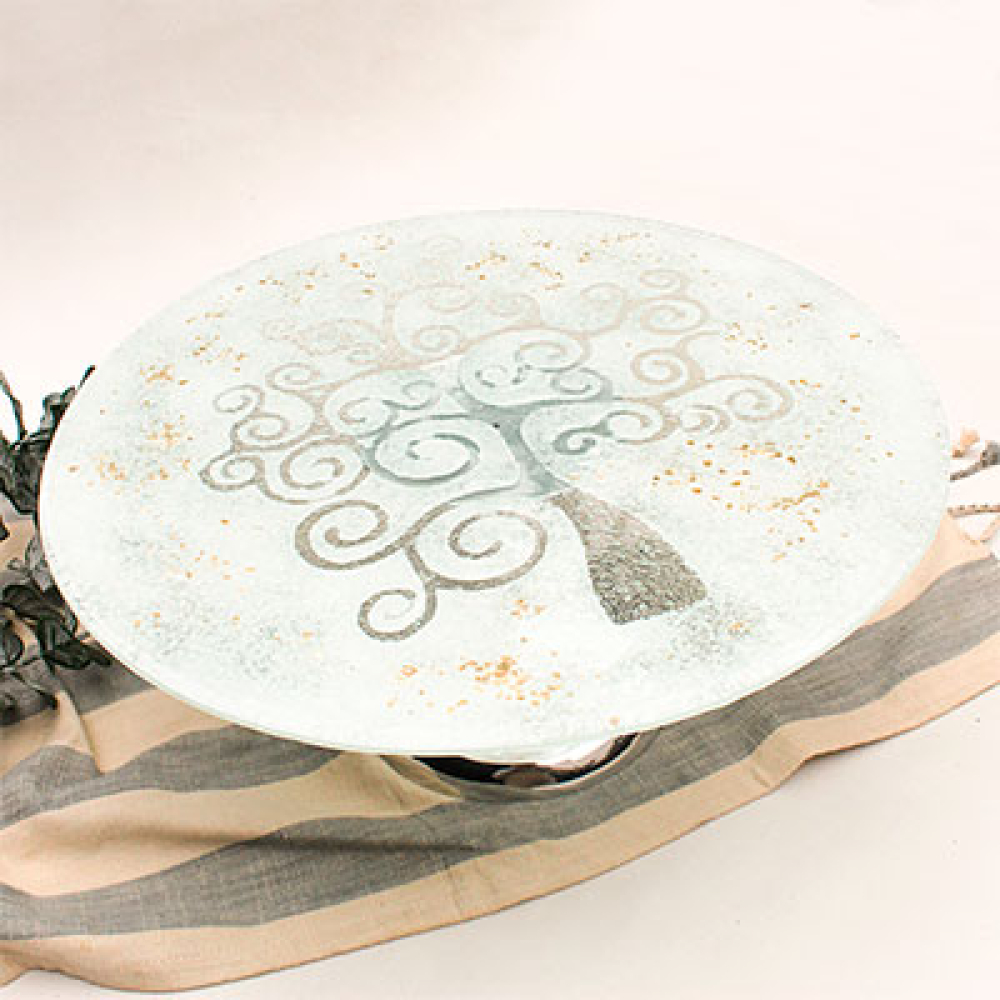 porta tortas &aacute;rbol de la vida blanco