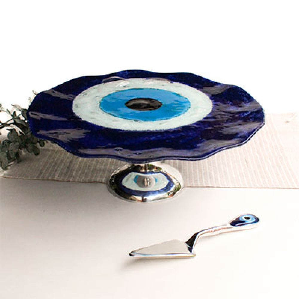 porta tortas ojo turco azul