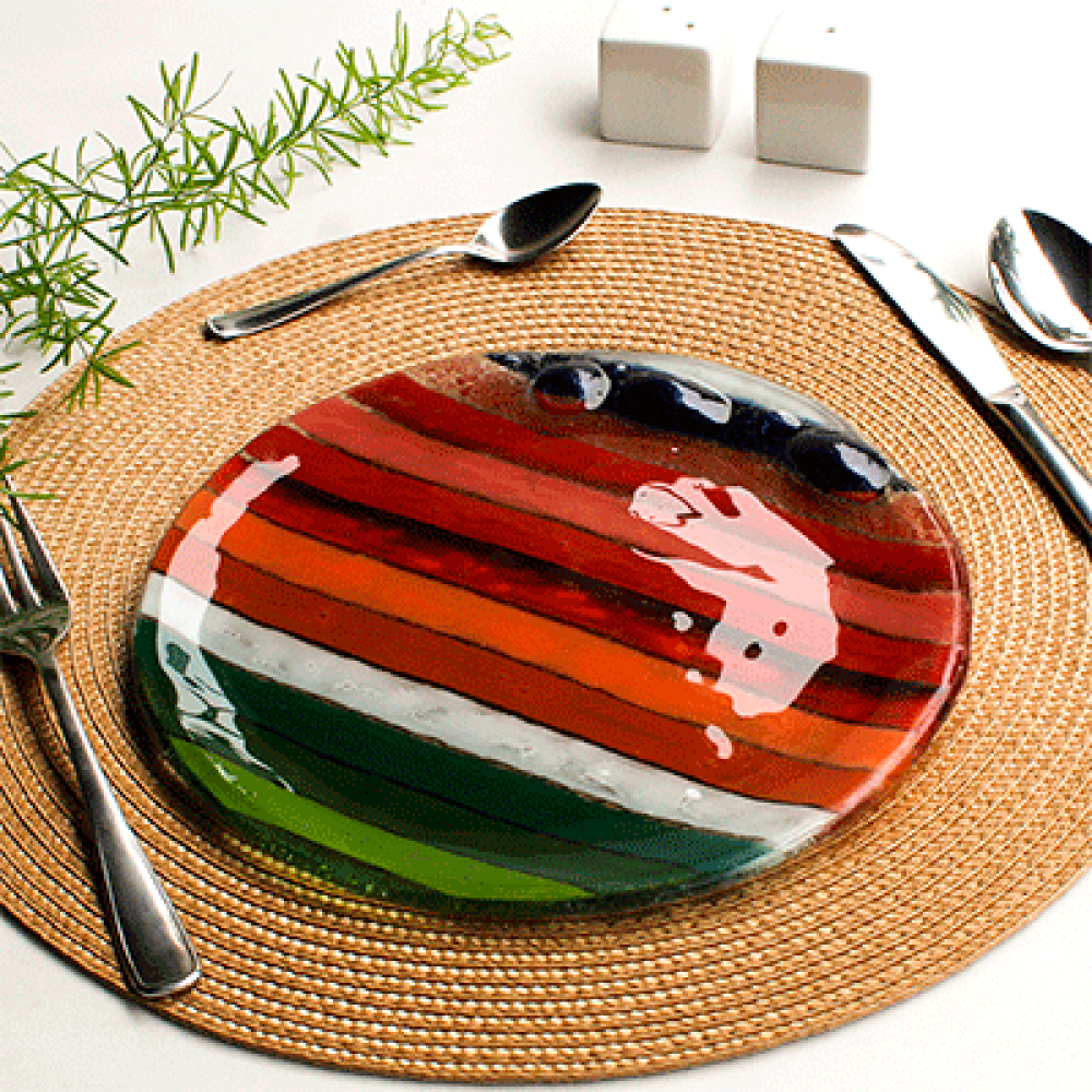 Set de 4 platos de entrada/postre alegr&iacute;a