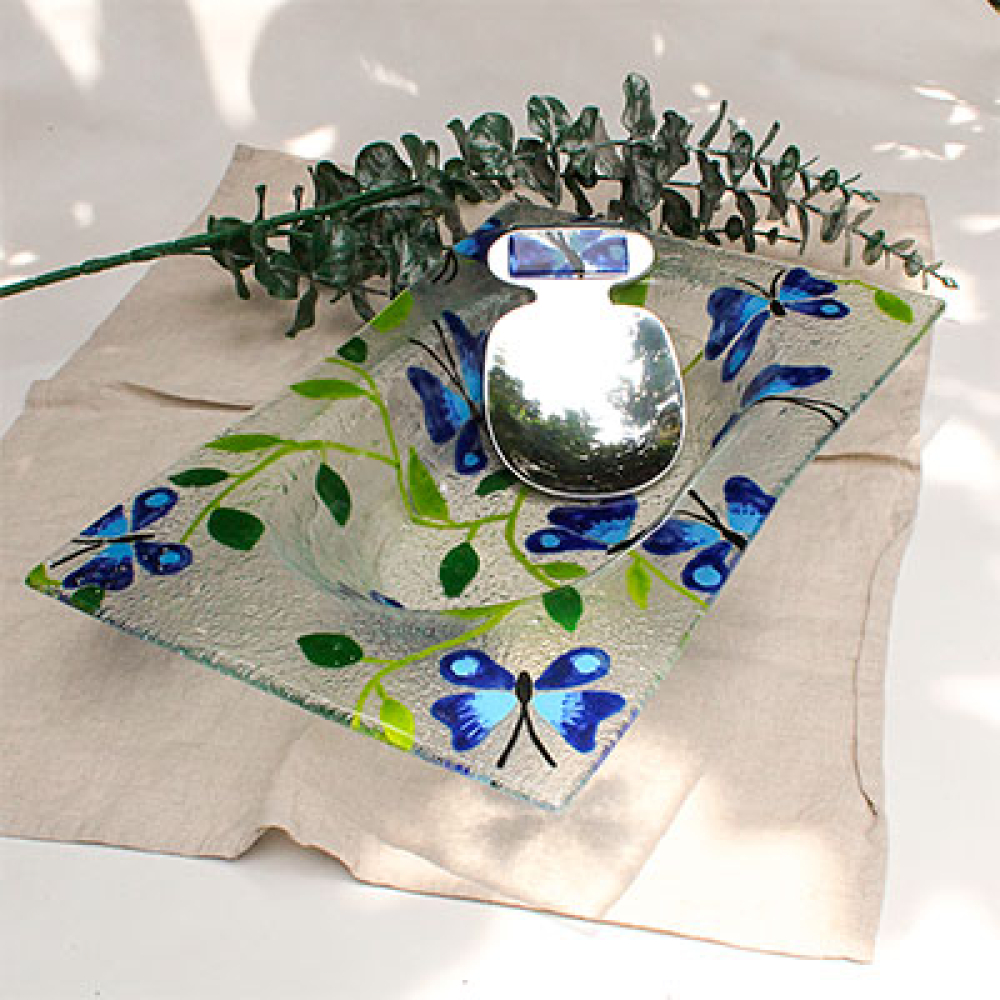 Fuente arrocera mariposa azul