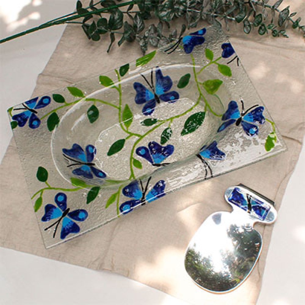 Fuente arrocera mariposa azul