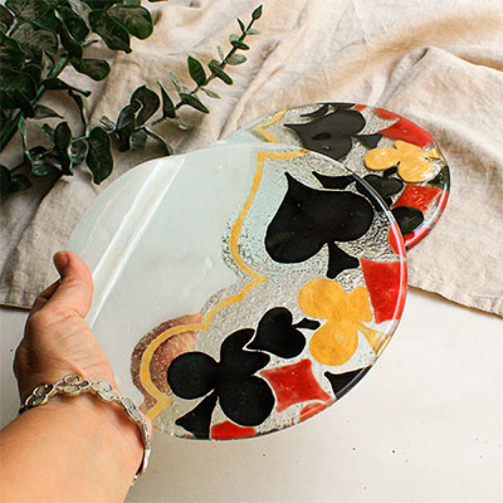 Set de 4 platos naipes