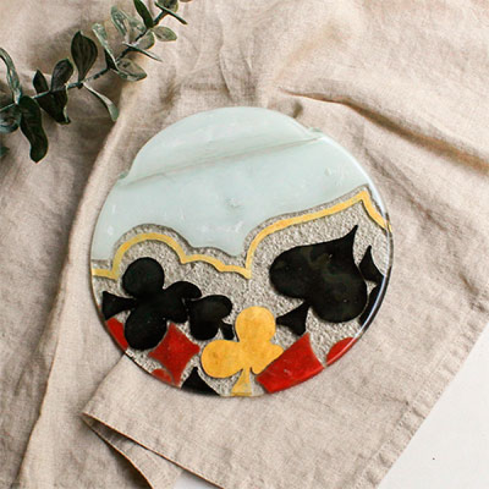 Set de 4 platos naipes