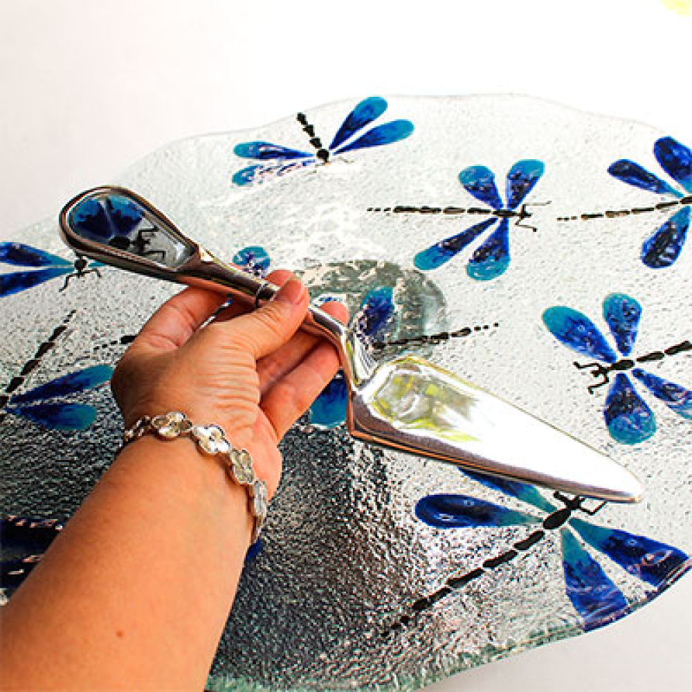 porta tortas lib&eacute;lulas azules