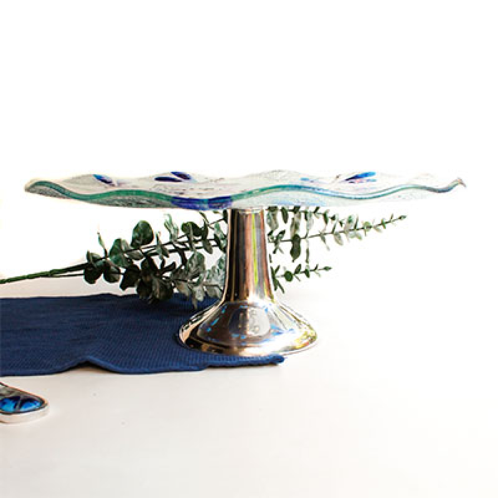 porta tortas lib&eacute;lulas azules