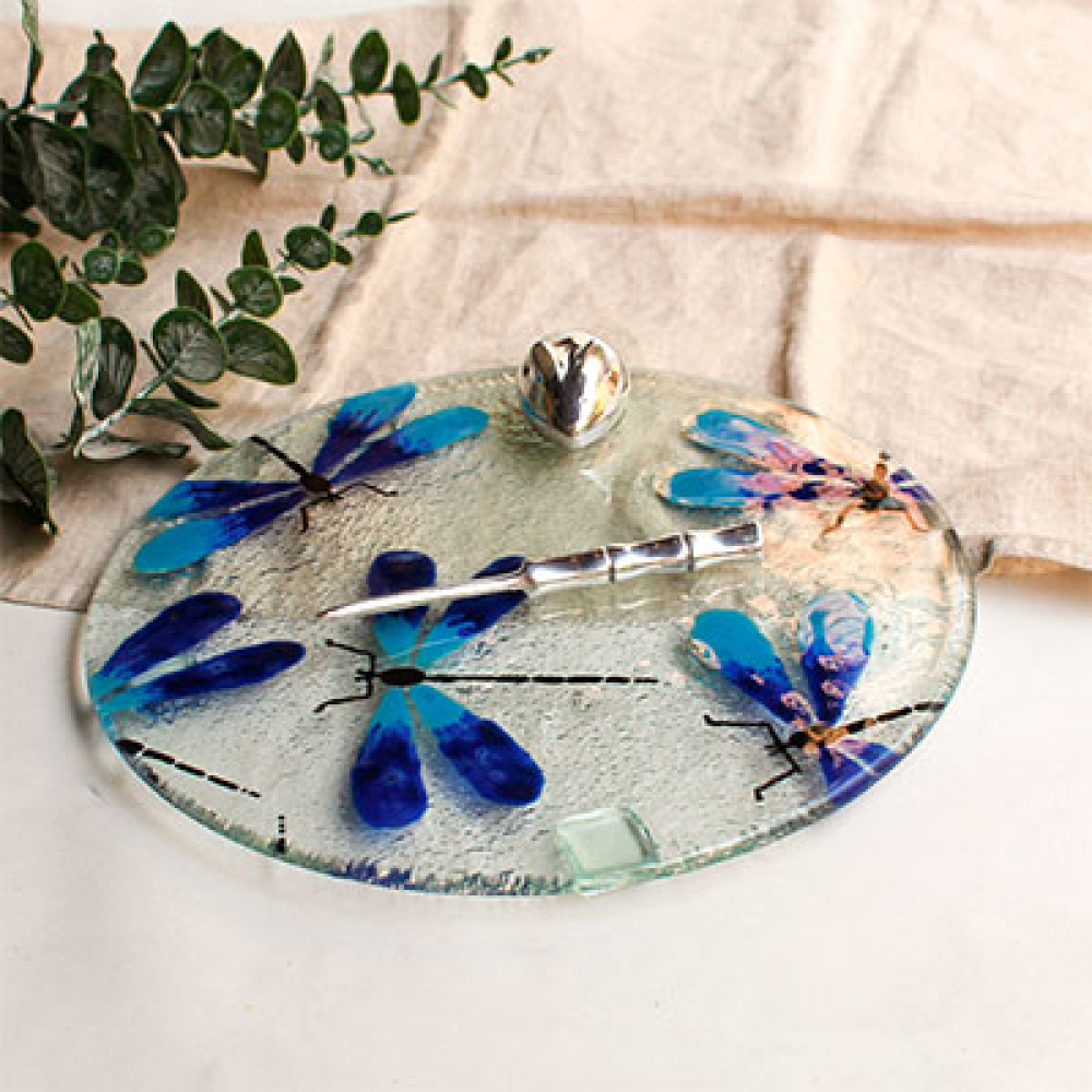 Tabla para servir libèlula azul