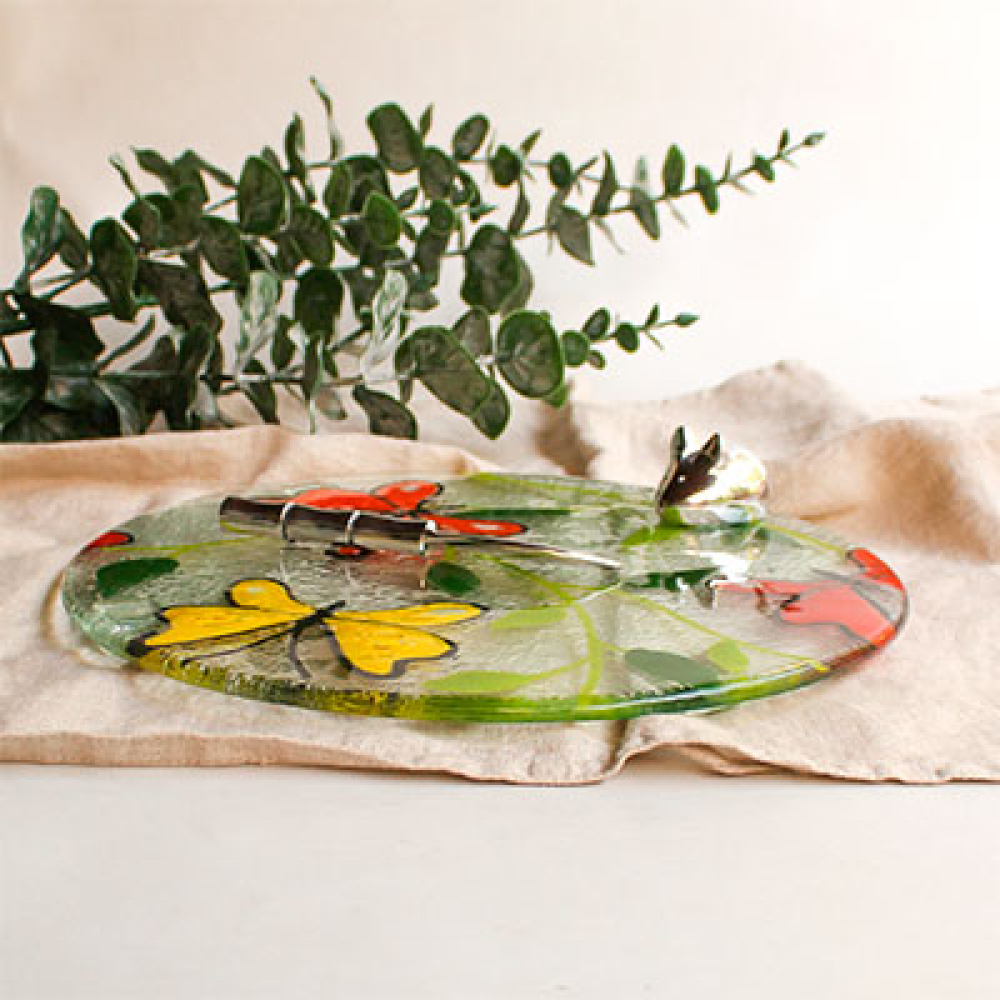 tabla para servir mariposa multicolor