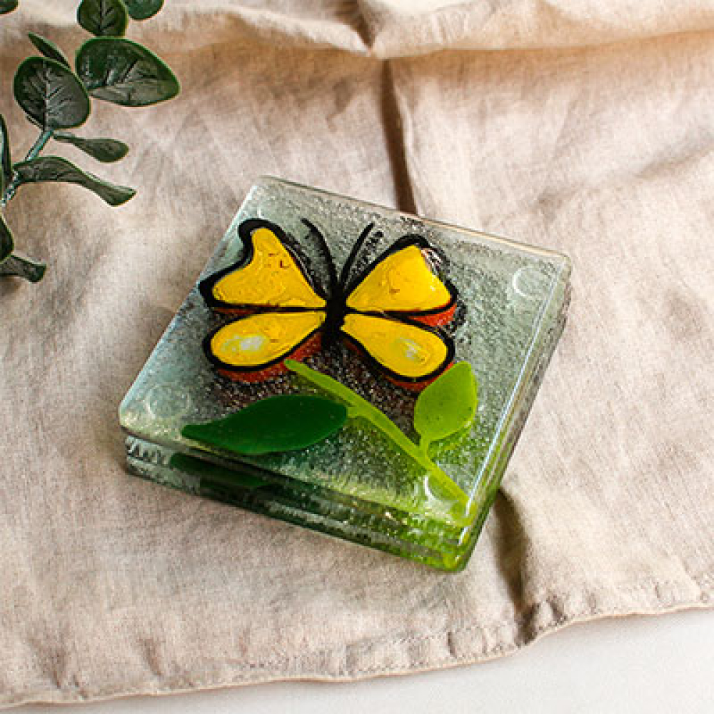 posavasos mariposa multicolor