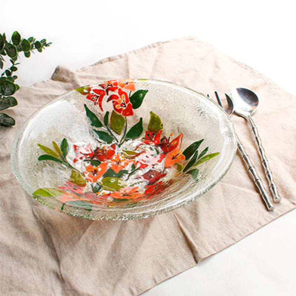 ensaladera umanku panqara bugambilla con cubiertos