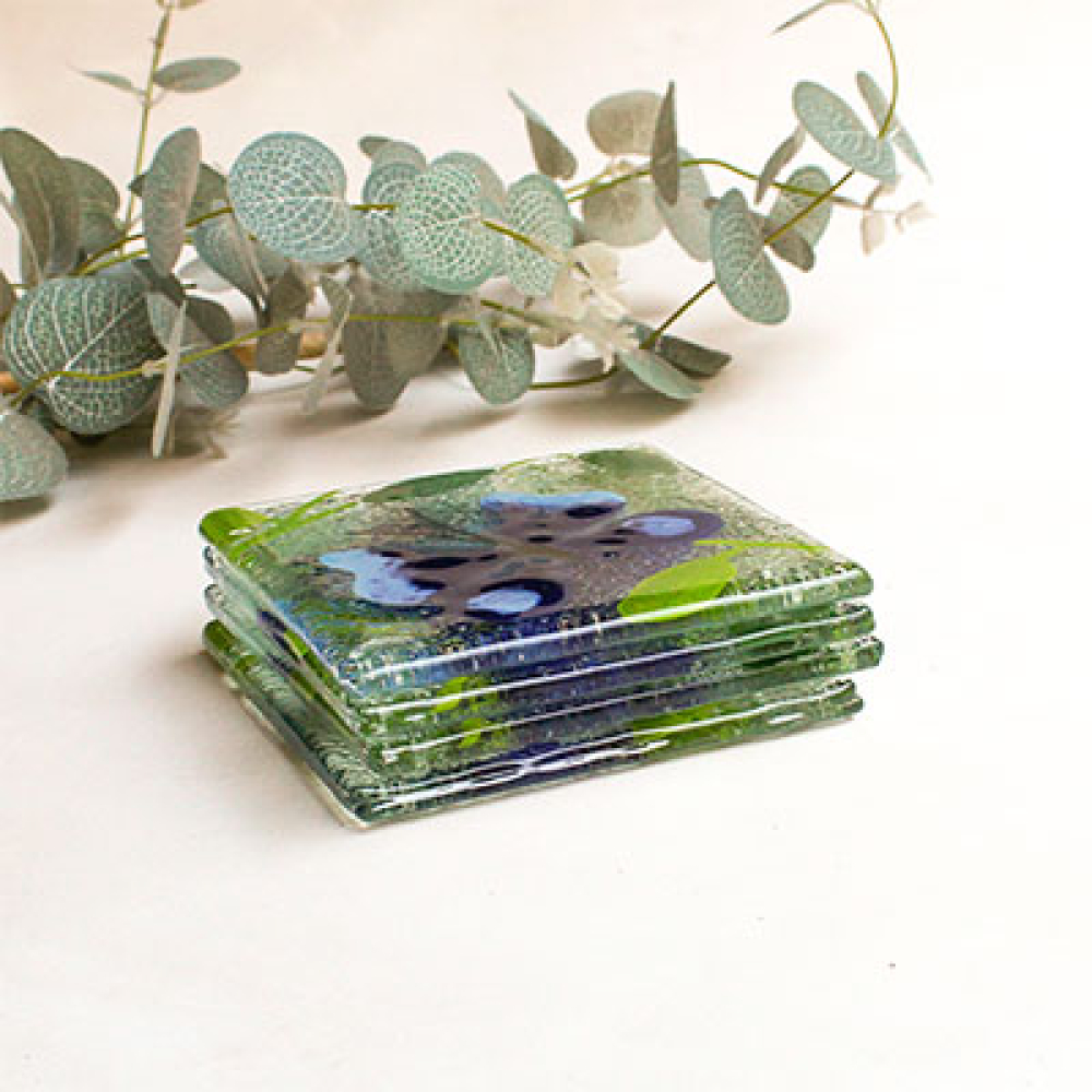 Posavasos mariposa azul