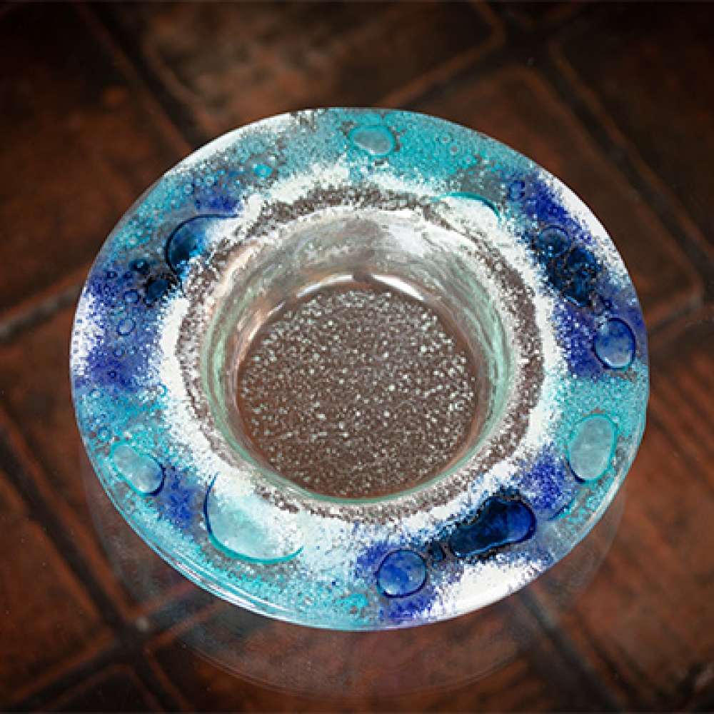 Bowl borde corto burbujas azul turquesa