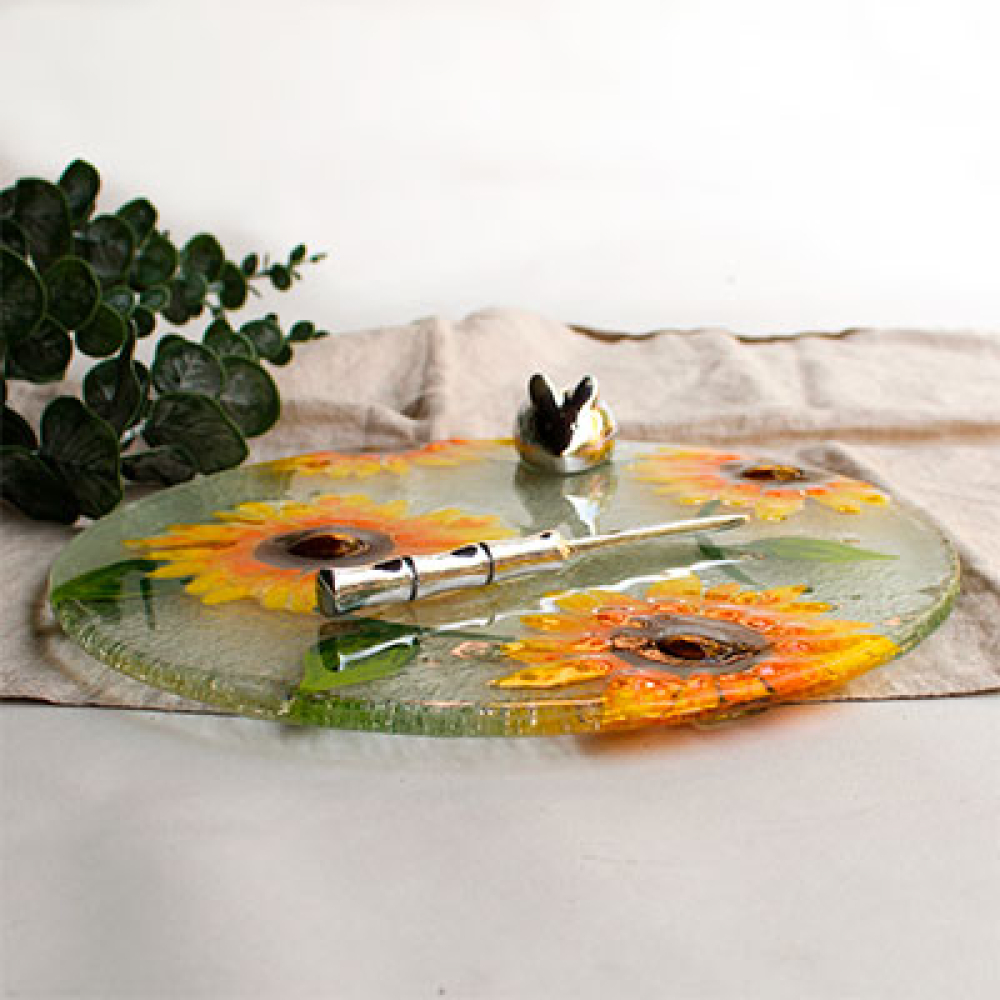 tabla para servir girasoles