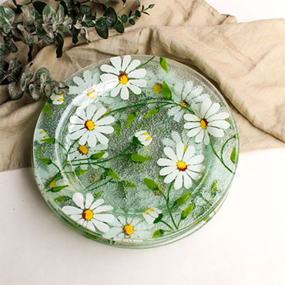 set de 4 platos margaritas
